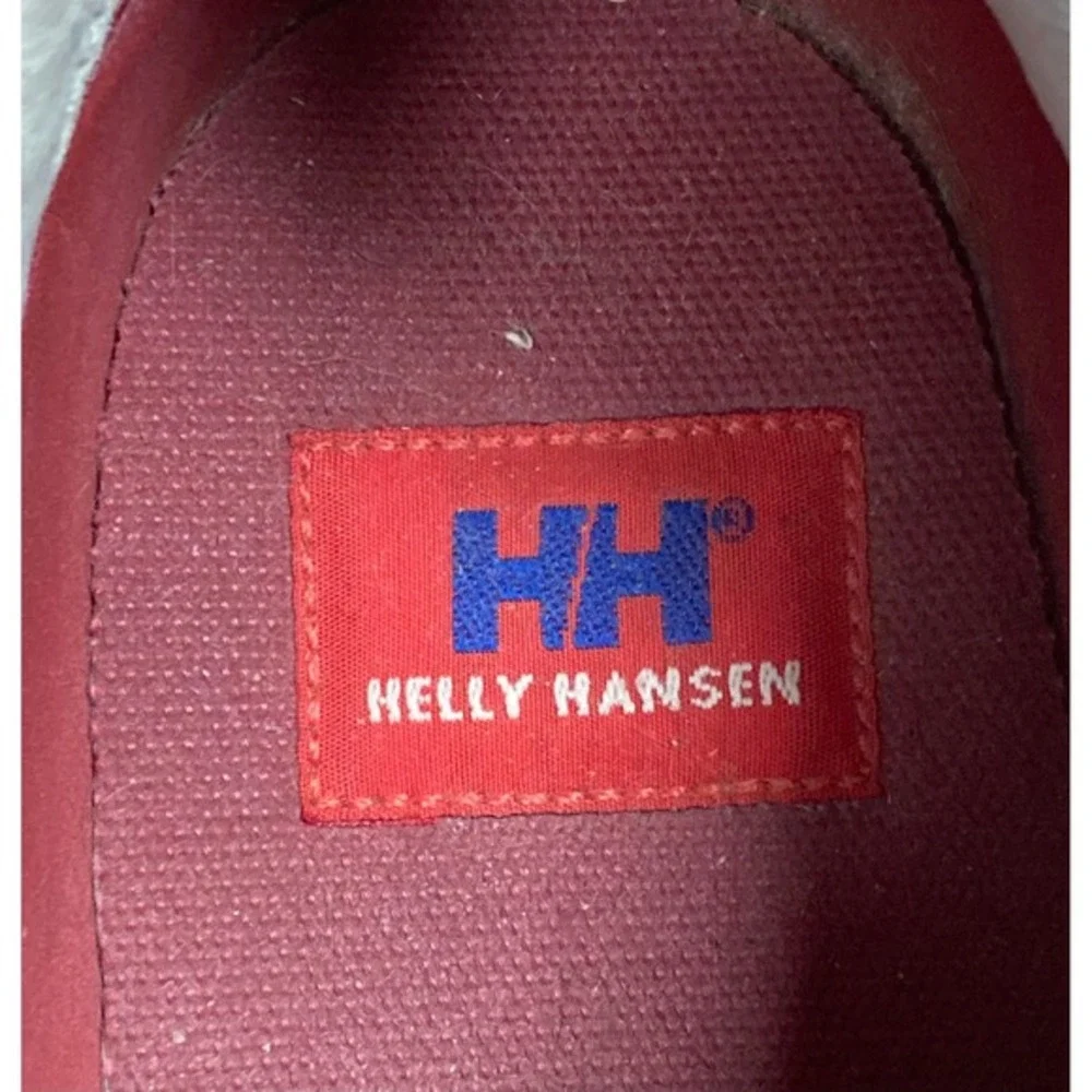 Helly Hansen Mens Burgundy Canvas Low Top Sailing Boat Shoes HH Logo Sneaker